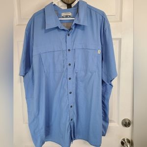 (653) Magellan Men's Short Sleeve Outdoor Sportswear Shirt, Size: 3XL, Blue